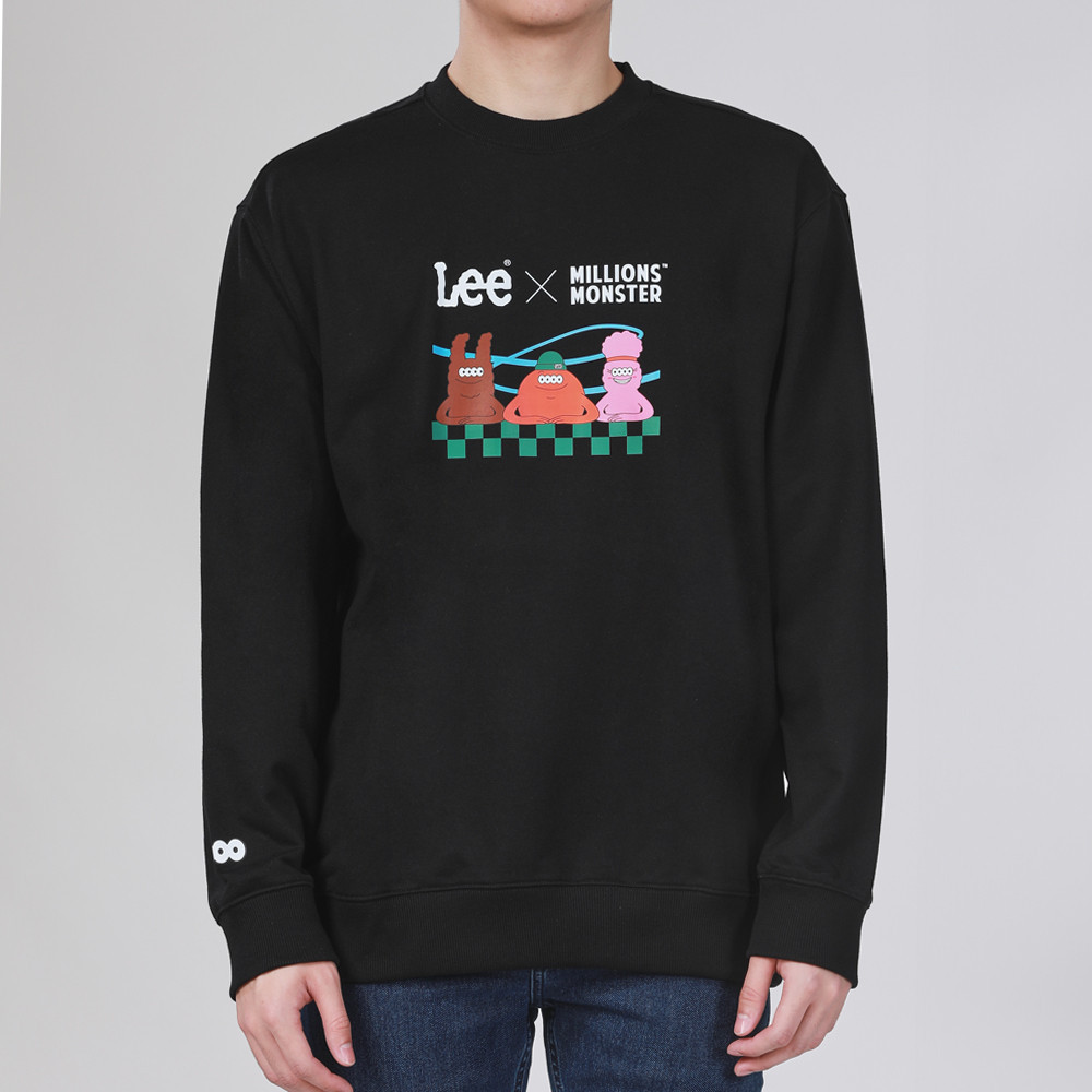 LEE เสื้อสเวตเชิ้ตผู้ชาย คอลเลคชั่น Lee x MillionsMonster Comfort รุ่น LE F324MPULN72 สีดำ