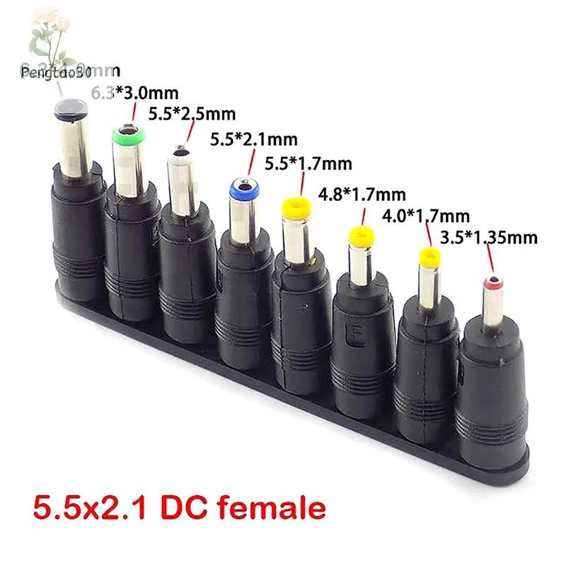 [Eao] 8pcs แล็ปท็อปสากล DC Power Supply อะแดปเตอร์ปลั๊ก AC DC Jack Charger Connectors Power Adapter ปลั๊กแปลง [TH]