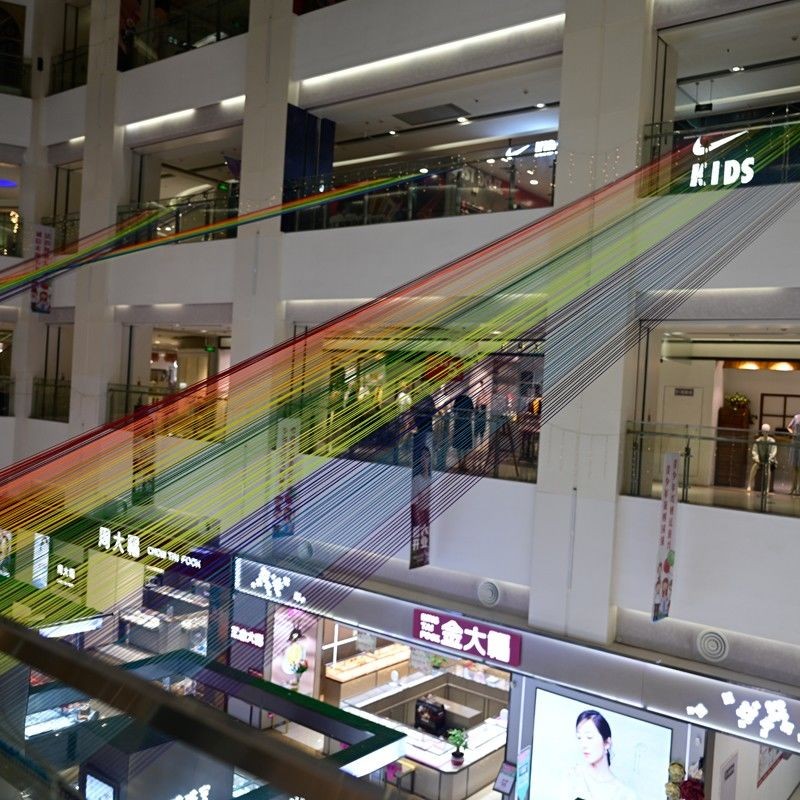 ห้างสรรพสินค้า atrium ตกแต่งอินเทอร์เน็ตคนดังสายรุ้งสาย Meichen ติดตั้งฉากแต่งงานตกแต่งโรงเรียนตกแต่