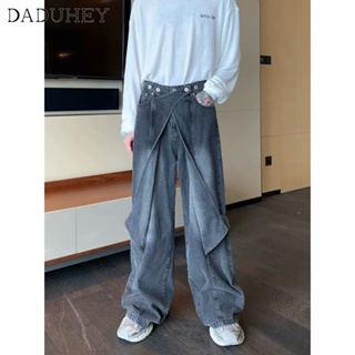 DaDuHey🔥 American Style Retro Washed Straight Jeans Pants Trendy Ins Fashionable Loose All-Match Casual Pants