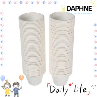 Daphne ถ้วยกระดาษไฟเบอร์ 4 ออนซ์ แบบใช้แล้วทิ้ง สีขาว 100 ชิ้น