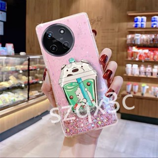 เคสโทรศัพท์มือถือ แบบใส ลายหมีน่ารัก วิบวับ สําหรับ Realme11 11NFC 4G Realme C51 C53 C55 NFC Realme 11 Pro+ 5G