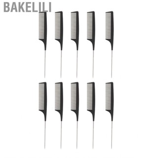 Bakelili Comb 10pcs Rat Tail Combs Fine  Smoothing Rounded Surfaces Pointed Hair Parting Professional