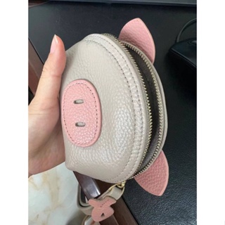 SENSES// Genuine Leather Card Holder Key Case Two-in-One Small Wallet Cute and Lightweight Coin Purse Soft Leather Silver Coin Bag for Women TK8K