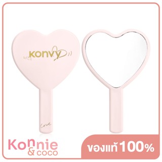 Konvy Heart Shape Handheld Makeup Mirror 1pcs #Pink คอนวี่ กระจกแต่งหน้าแบบมีด้ามจับ สีชมพูสุดน่ารัก.