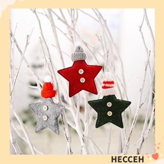 Hecceh จี้ตุ๊กตาซานตาคลอส สโนว์แมน ดาวสีแดง น้ําหนักเบา สําหรับตกแต่งต้นคริสต์มาส DIY 5 ชิ้น