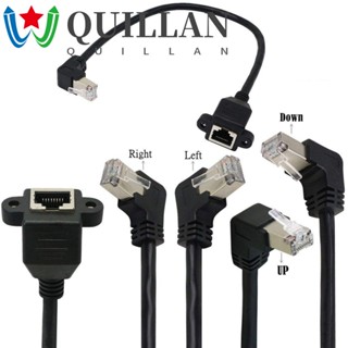 Quillan RJ45 สายเคเบิลเครือข่าย 0.6 ม. 0.3 ม. 90 องศา ตัวผู้ เป็นตัวเมีย RJ45