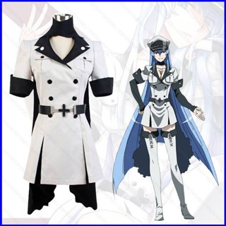 Gp1 ชุดเครื่องแต่งกาย เสื้อแจ็กเก็ต ผ้าพันคอ หมวก คอสเพลย์ อนิเมะ Akame ga KILL Esdeath PG1