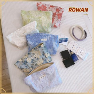 Rowans กระเป๋าเครื่องสําอาง ผ้าแคนวาส ลายดอกไม้ ขนาดใหญ่ จุของได้เยอะ แบบพกพา สําหรับใส่ลิปสติก โทรศัพท์มือถือ