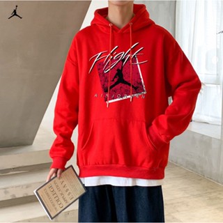 Nike ของแท้ 100% เสื้อกันหนาว เสื้อกีฬาบาสเก็ตบอล แบบสวมหัว มีฮู้ด พิมพ์ลาย Jordan AJ Flyer พลัสไซซ์ สําหรับผู้ชาย
