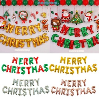 Aomsom ลูกโป่งพองลม ลายตัวอักษร Merry Christmas สําหรับตกแต่งปาร์ตี้คริสต์มาส