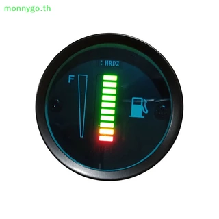Monnygo เครื่องวัดระดับน้ํามันเชื้อเพลิง 12V 24V 52 มม. ไฟ LED 8 ดวง สําหรับรถยนต์ รถจักรยานยนต์