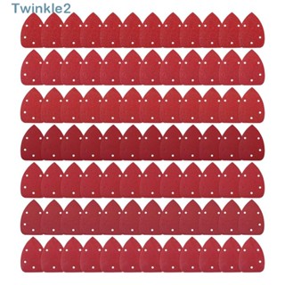 Twinkle แผ่นกระดาษทรายขัด ทรงสามเหลี่ยม 40 80 120 180 240 ช่อง 5 รู สําหรับขัดเฟอร์นิเจอร์ 50 ชิ้น