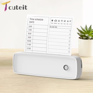 Tcuteit เครื่องพิมพ์ความร้อนไร้สาย บลูทูธ ขนาด A4 แบบพกพา