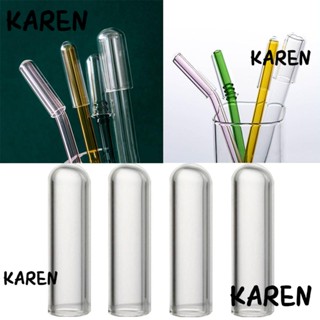 Karen 1/4 ชิ้น ปลั๊กหลอดแก้ว สเตนเลส หลอด กันฝุ่น ปลั๊ก ฝาปิด หลอดดูดน้ํา