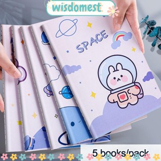 WISDOMEST ชุดสมุดโน้ต เครื่องเขียน ลายการ์ตูน เหมาะกับของขวัญ สําหรับออกกําลังกาย จํานวน 5 ชิ้น ต่อชุด