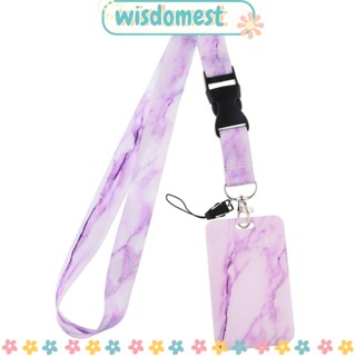 WISDOMEST Id พวงกุญแจ ลายหินอ่อน สีม่วง สําหรับสํานักงาน