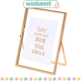 WISDOMEST กรอบรูปแก้ว โลหะ สไตล์วินเทจ สําหรับตกแต่งบ้าน