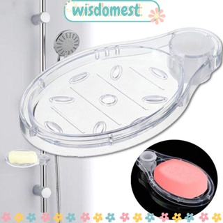 Wisdomest ชั้นวางสบู่ แบบติดผนัง ระบายน้ํา สีโปร่งใส