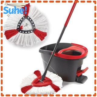 Suhe หัวไม้ถูพื้น 360° Spin Mop ไม้ถูพื้นไมโครไฟเบอร์ ทําความสะอาดง่าย สําหรับ O-Cedar/Vileda