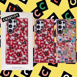 CASETIFY เคสโทรศัพท์มือถือ TPU นิ่ม กันกระแทก ลายเฮลโลคิตตี้น่ารัก พร้อมกล่องบรรจุ สําหรับ Samsung Galaxy S23 Ultra Plus S22 Ultra