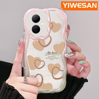 เคสโทรศัพท์มือถือแบบนิ่ม ใส กันกระแทก ลายหัวใจ สีครีม แฟชั่น สําหรับ VIVO Y76 Y76s Y74s 5G Y36 Y77 Y77E 5G Y78 Y78+ 5G IQOO Z6 Lite 5G