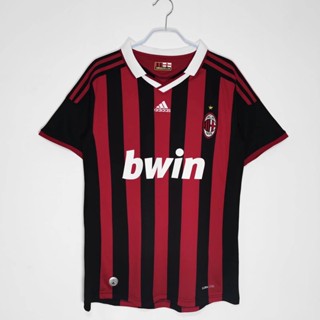 เสื้อกีฬาแขนสั้น ลายทีมชาติฟุตบอลชั้นนํา AC Milan 2009-10 ชุดเหย้า สไตล์เรโทร