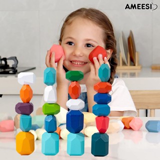 Ameesi ของเล่นไม้ซ้อนกัน อเนกประสงค์ สําหรับเด็ก 21 ชิ้น