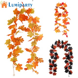 Lumiparty พวงมาลัยเมเปิ้ลประดิษฐ์ 3 แบบ 180 ซม. 70.9 นิ้ว สําหรับถ่ายภาพ ฤดูใบไม้ร่วง