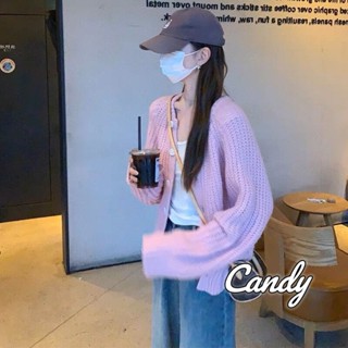 Candy Kids  เสื้อแฟชั่นผู้หญิง เสื้อแขนยาว คลุม ไหมพรม ครอปเสื้อแขนยาว  Comfortable High quality สไตล์เกาหลี fashion WMY23906X2 36Z230909