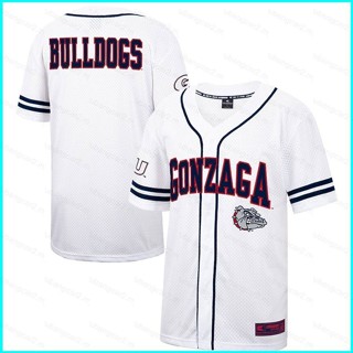 เสื้อคาร์ดิแกน เสื้อเบสบอล เสื้อกีฬา พลัสไซซ์ ลายการ์ตูน Gonzaga Bulldogs Jersey