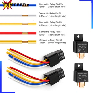 [Fenteer2] รีเลย์รถยนต์ 80 แอมป์ 12V พร้อมสายรัด สําหรับเรือ รถตู้