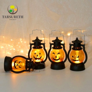 Tarsureth โคมไฟ LED รูปฟักทองผี สไตล์เรโทร สําหรับแขวนตกแต่งบ้าน เทศกาลฮาโลวีน