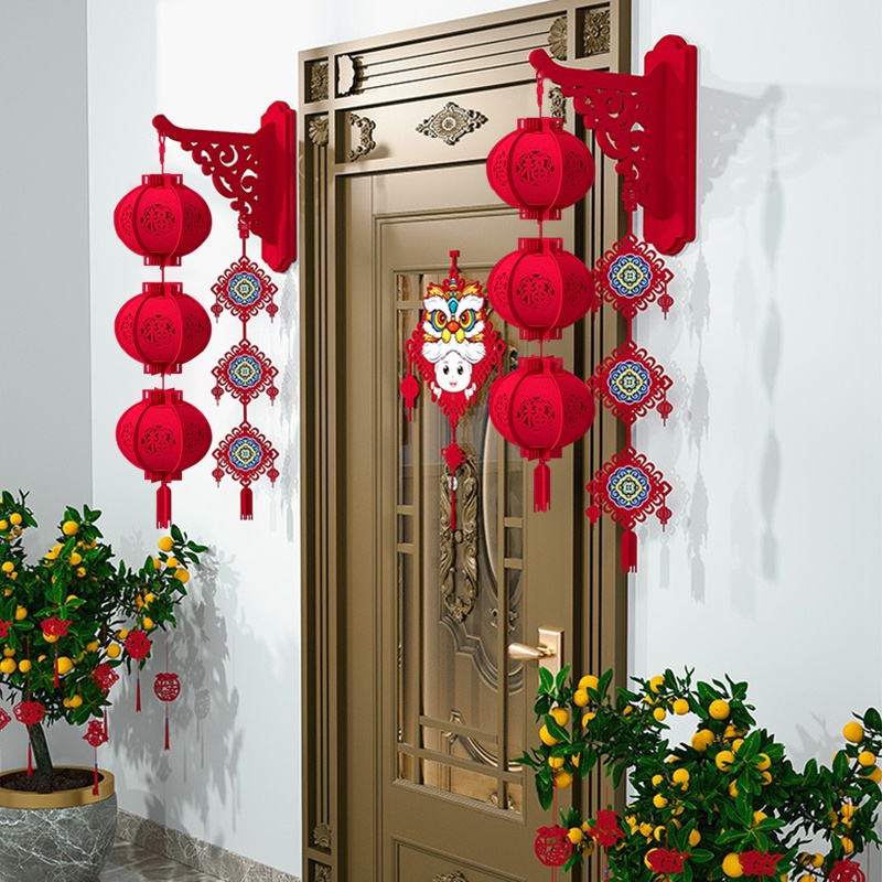 โคมไฟโคมไฟสักหลาดสไตล์วินเทจลาย 