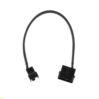 Xin สายเคเบิลอะแดปเตอร์พัดลม USB 4-Pin Molex Male to 3-Pin 4-Pin PWM สีดํา