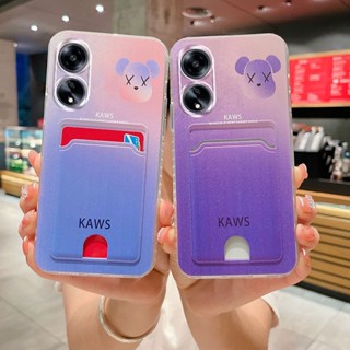 เคสโทรศัพท์OPPO A38 A58 A78 4G A78 A98 5G A17 A17K A57 New 2023มือถือ ซิลิโคนนิ่ม ลายหมี พร้อมช่องใส่บัตร สําหรับ เคสOPPO A58 4G