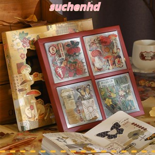 Suchenhd สติกเกอร์ PET หลากสี สไตล์วินเทจ DIY