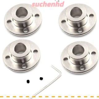 Suchenhd ข้อต่อเพลาหน้าแปลน เหล็ก 6.35 มม. 6.35 มม. สีเงิน สําหรับโมเดลมอเตอร์บังคับ DIY 4 แพ็ก