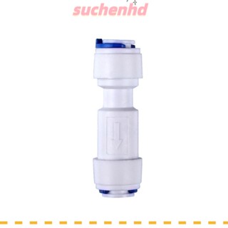 Suchenhd วาล์วตรวจสอบ ท่อตรง พลาสติก 1/4 นิ้ว ระบบออสโมซิสย้อนกลับ สีขาว ไม่ย้อนกลับ RO Water 5 ชิ้น