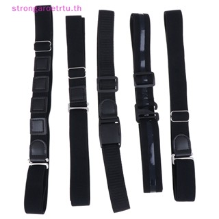 Strongaroetrtu สายเข็มขัดรัดเสื้อเชิ้ต กันลื่น กันรอยย่น สีดํา สําหรับผู้ชาย 1 ชิ้น