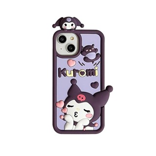 เคสโทรศัพท์มือถือ ซิลิโคน ลายการ์ตูนลูกสุนัขคุโรมิ สีม่วง สร้างสรรค์ สไตล์เกาหลี ญี่ปุ่น สําหรับ Iphone 14 11 13 12 pro max 13ProMax 14 12ProMax 14Pro