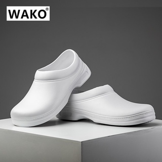 Wako รองเท้าเชฟ กันลื่น กันน้ํามัน เพื่อความปลอดภัย สีขาว สําหรับเชฟร้านอาหาร ห้องครัว