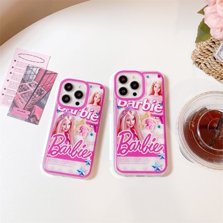 เคสซิลิโคน เคสไอโฟน iPhone 15 Pro Max iPhone 14 Pro Max iPhone 13 Pro Max iPhone 12 Pro Max iPhone 11 Cartoon Barbie Air Bumper Shockproof Design Silicone Case