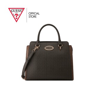 GUESS กระเป๋าถือ รุ่น AG885606 BERRITT SATCHEL สีน้ำตาล