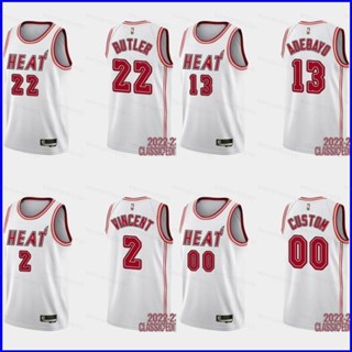 เสื้อกีฬาบาสเก็ตบอลแขนกุด ลายทีม GP1 22 23 NBA Jersey Miami Heat Adebayo Butler Vincent Jersey PG1