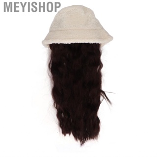 Meyishop Hat Wig  Long Breathable  Bucket Natural for Shopping