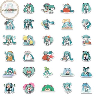 Ulove1bsby สติกเกอร์ ลายการ์ตูน Hatsune Miku สําหรับติดตกแต่งกระเป๋าเดินทาง แล็ปท็อป กีตาร์ 65 ชิ้น