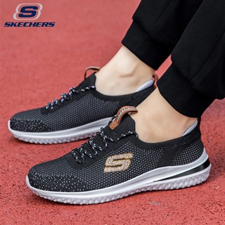 (ไซซ์ 40-45)skechers_ รองเท้าผ้าใบ รองเท้าวิ่ง แบบผูกเชือก ขนาดใหญ่ ทนต่อการเสียดสี แฟชั่นสําหรับผู้ชาย