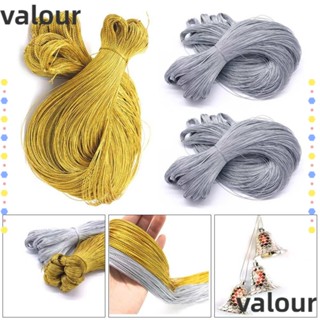 Valour สายเชือกเมทัลลิก 1 มม. 2 มม. 100 ม. ไม่ยืดหยุ่น สีทอง สีเงิน 8 เส้น สําหรับทําเครื่องประดับ DIY