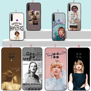 เคสโทรศัพท์มือถือนิ่ม ลายการ์ตูนอนิเมะ Taylor Swift สีดํา สําหรับ Redmi Note 5 5 Pro 6 6 Pro 7 7 Pro 8 8T 8 Pro H12